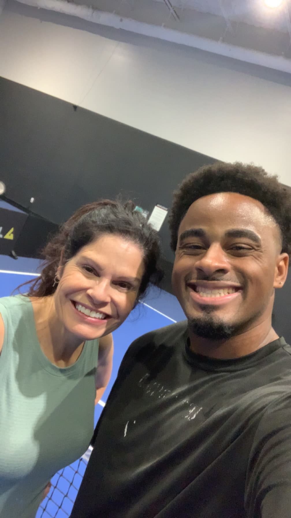 Student selfie with coach